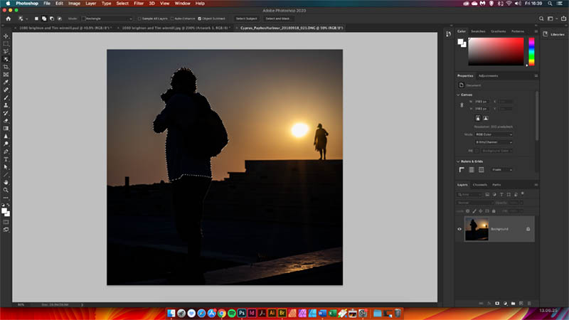 silhouette sunset how to image with tim selection